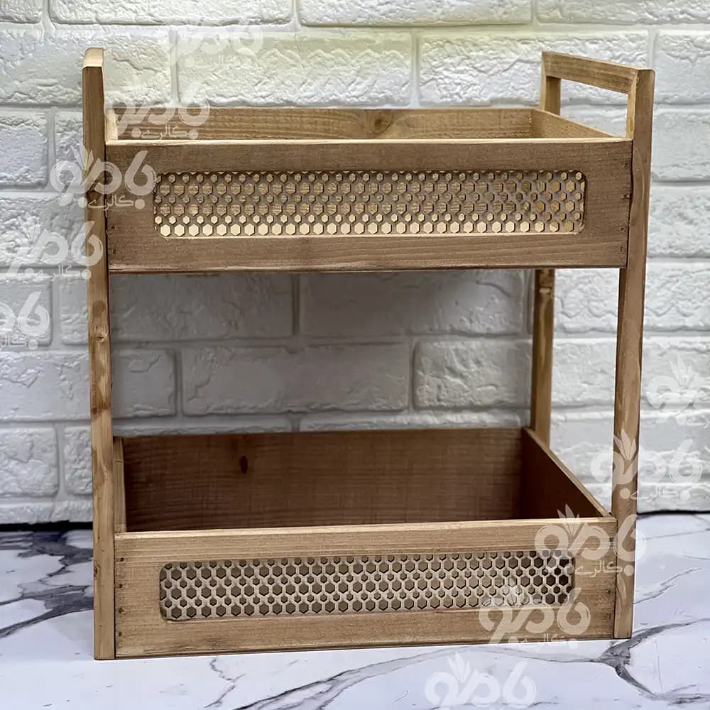 استند سیب زمینی چوبی طرح حصیری — تصویر ۴