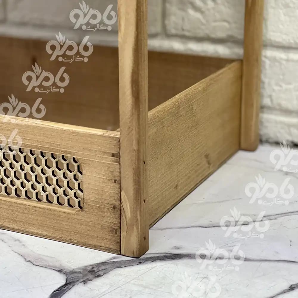 استند سیب زمینی چوبی طرح حصیری — تصویر ۳