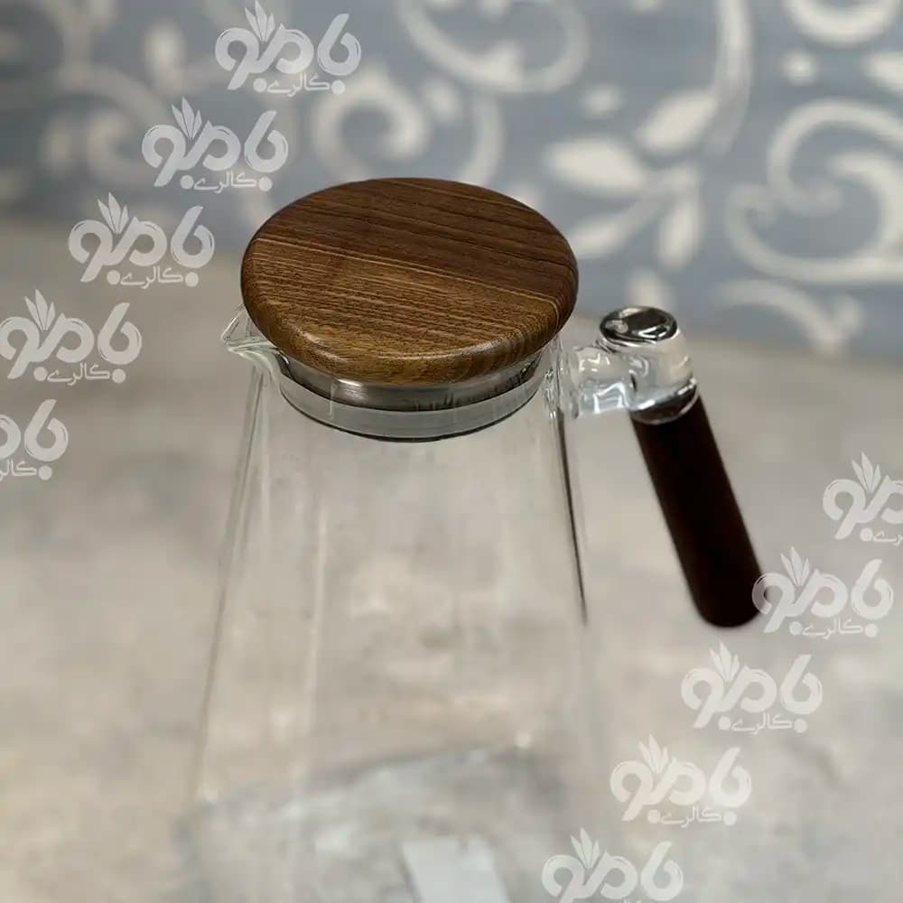 پارچ پیرکس در و دسته چوبی الماس 46 — تصویر ۲