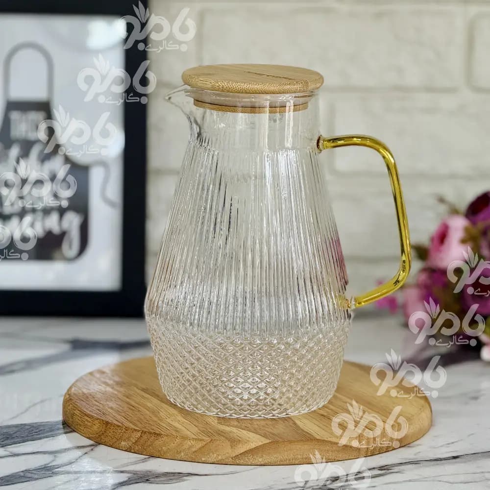 پارچ پیرکس بامبو رنگی شیاردار کد36