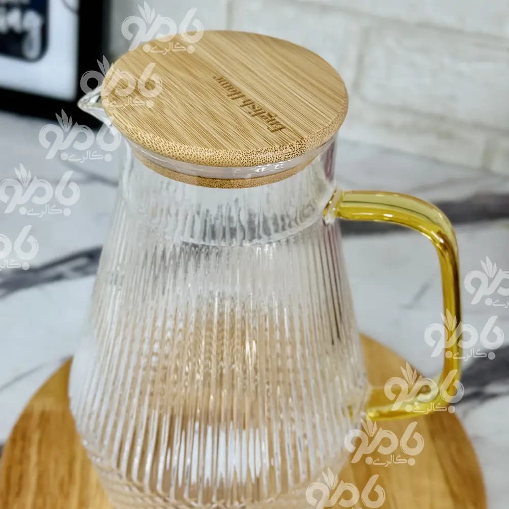 پارچ پیرکس بامبو رنگی شیاردار کد36 — تصویر ۲