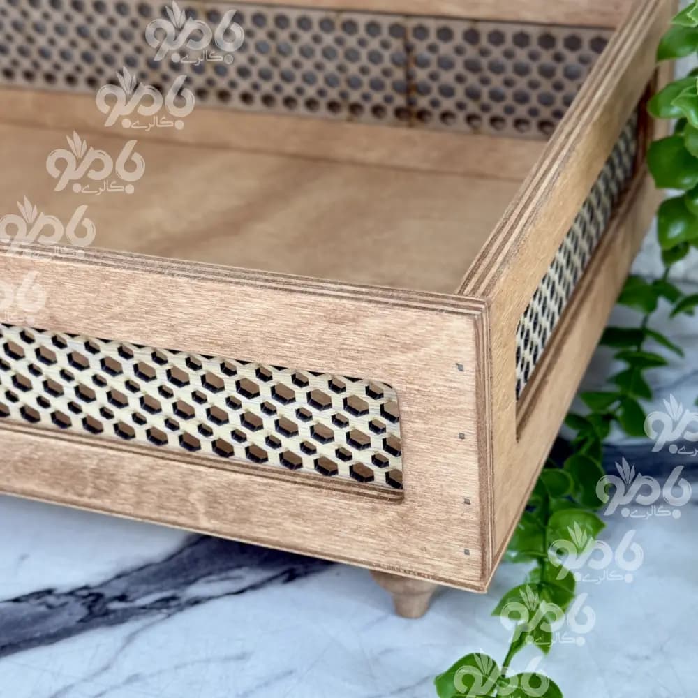 باکس رایزر چوبی طرح حصیری گرید۱ — تصویر ۳