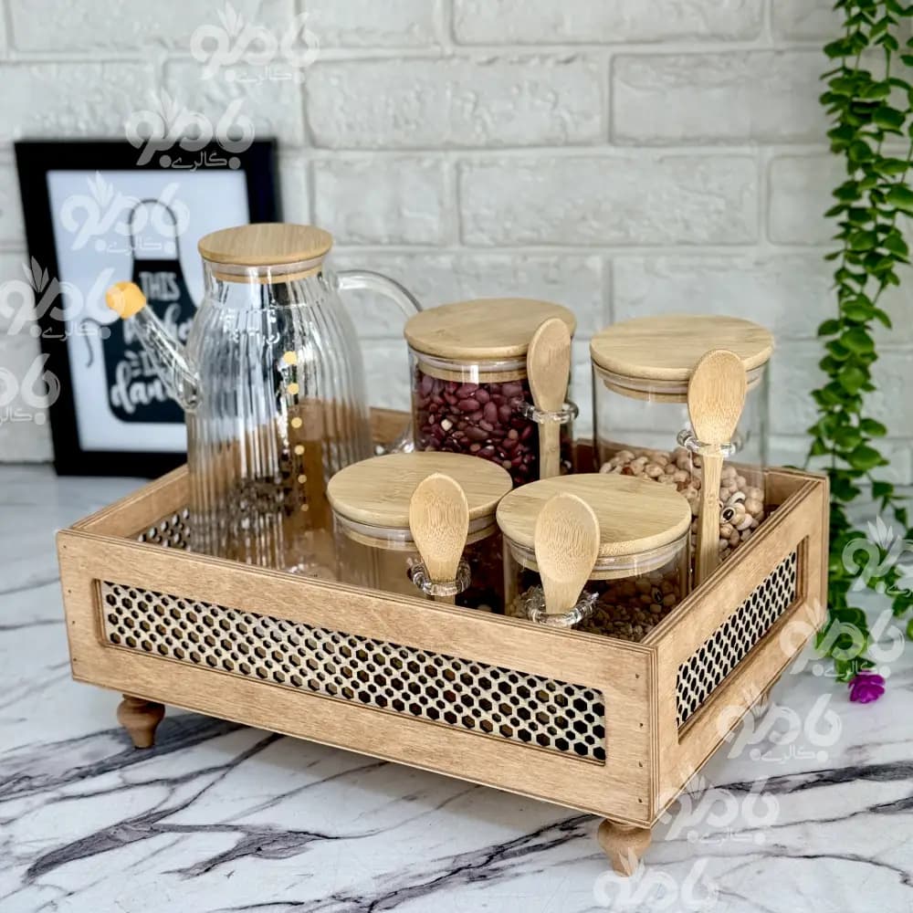 باکس رایزر چوبی طرح حصیری گرید۱