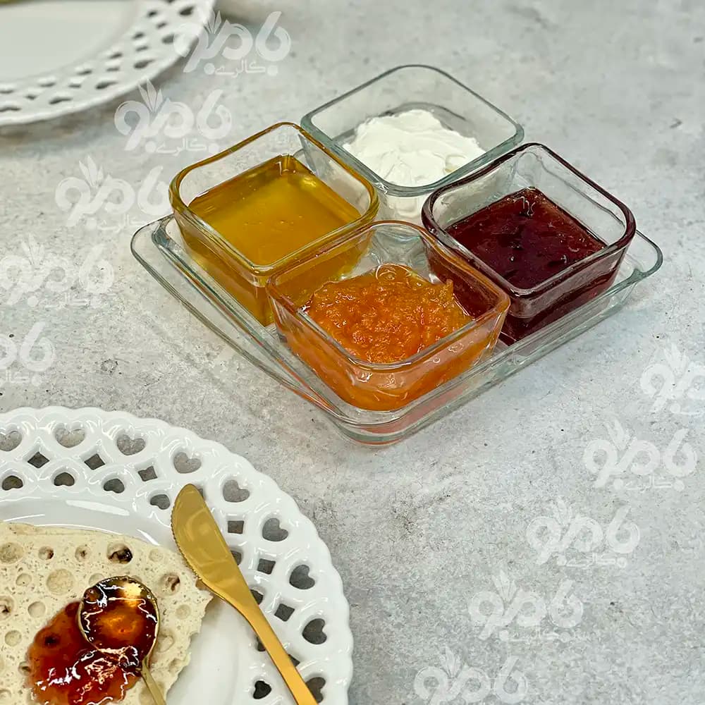 اردو خوری شیشه ای زیره دار باروک 4خانه