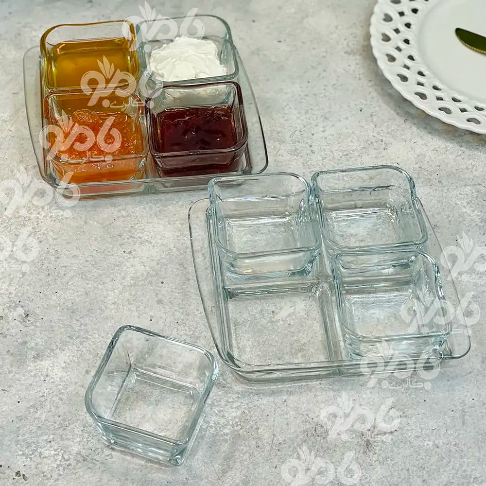 اردو خوری شیشه ای زیره دار باروک 4خانه — تصویر ۲
