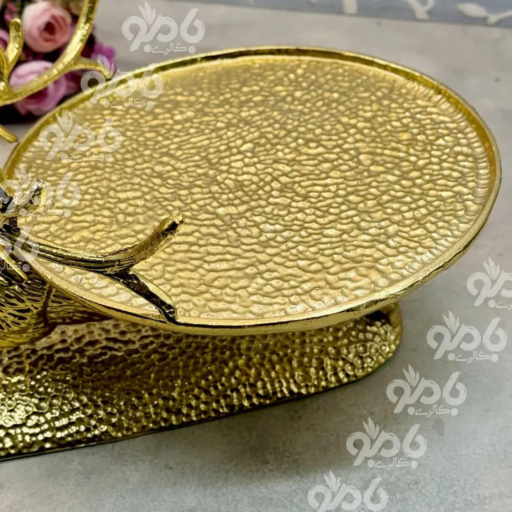 شیرینی خوری گوزن سنگی طلایی آلومینیوم 290/113 — تصویر ۳