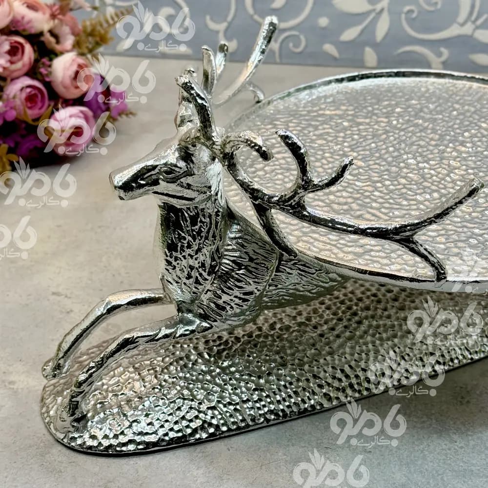 شیرینی خوری گوزن سنگی سیلور آلومینیوم 290/113 — تصویر ۳