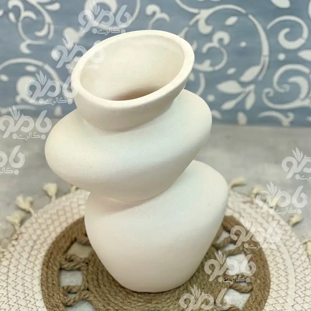 گلدان سرامیکی خام مات 3سنگ کد2 9009 — تصویر ۲