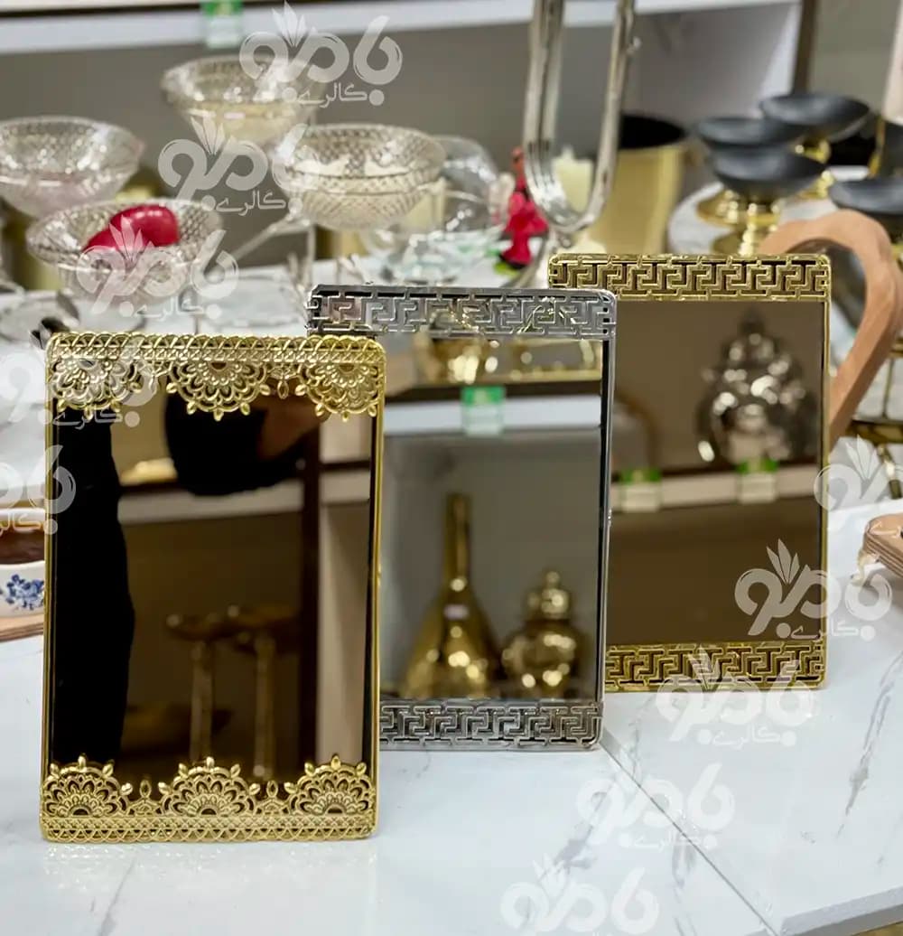 آینه رومیزی مستطیل هفت سین نقره ای