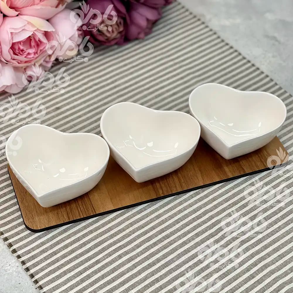 اردو خوری زیره چوب 3پیاله 6میل قلب