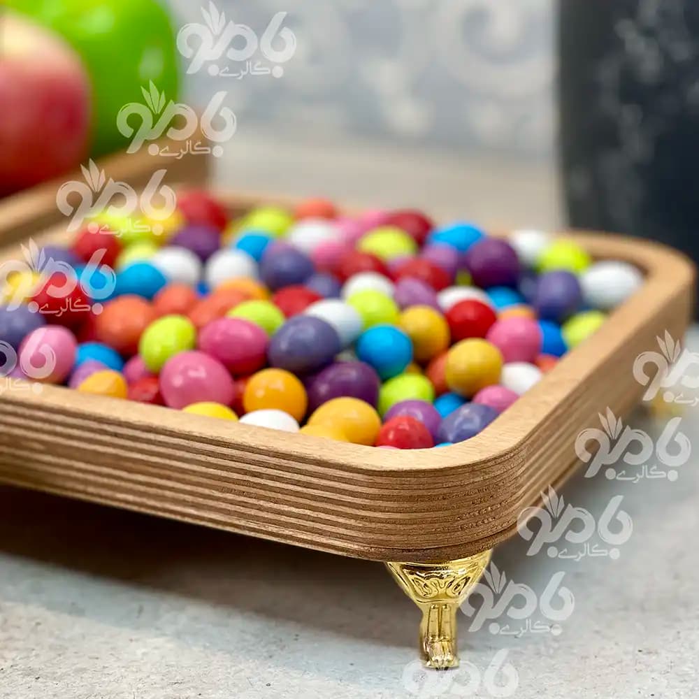 کاسه پلای وود چوبی 5تکه پایه دار مربع — تصویر ۵