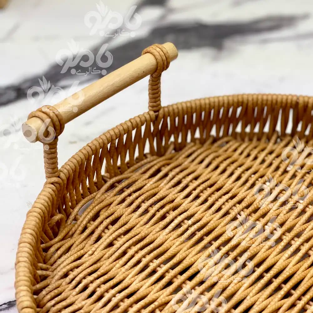 سینی طرح حصیری گرد وارداتی 600/412 — تصویر ۳