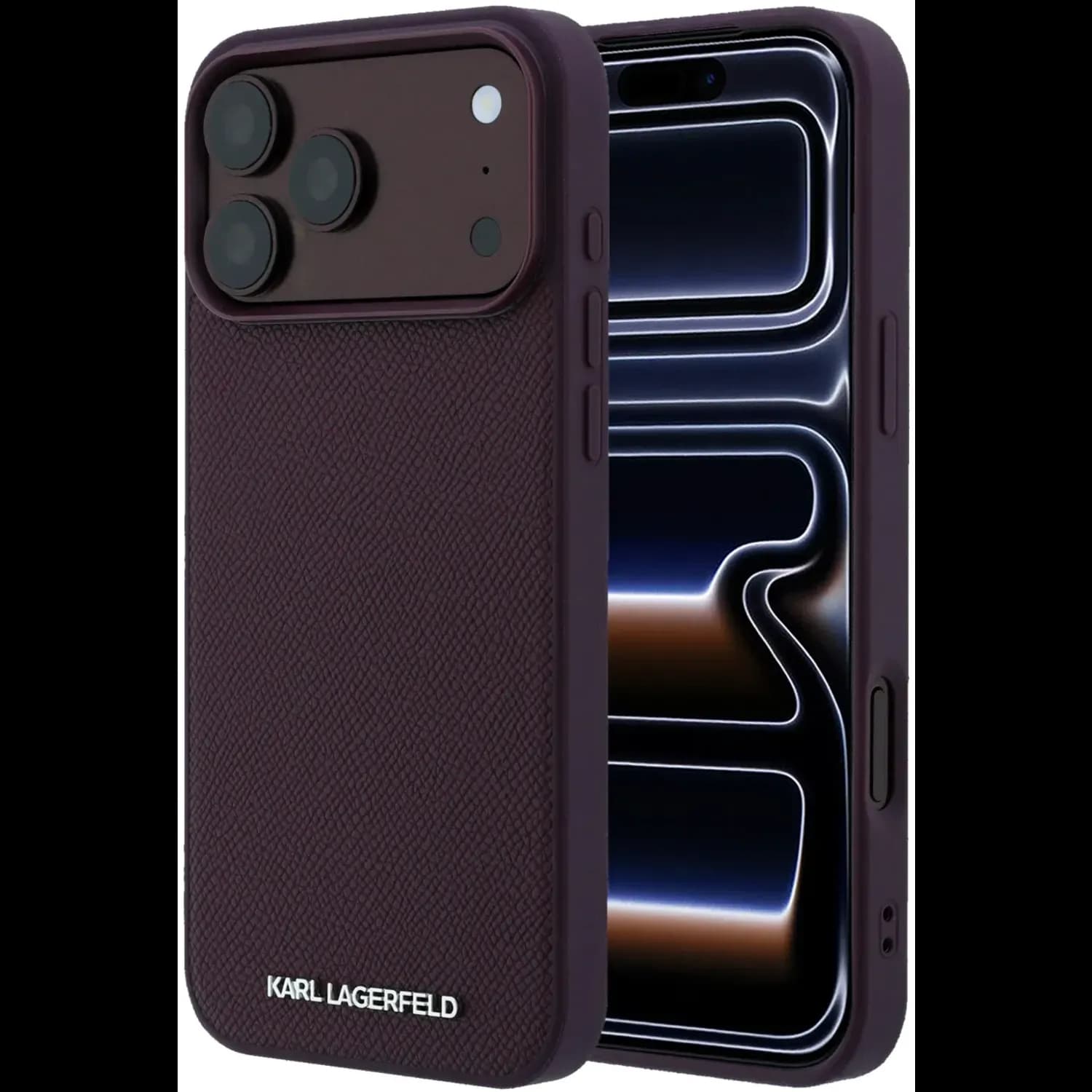 قاب کارل لاگرفلد Karl Lagerfel Grained MagSafe Cover with Elongated Logo