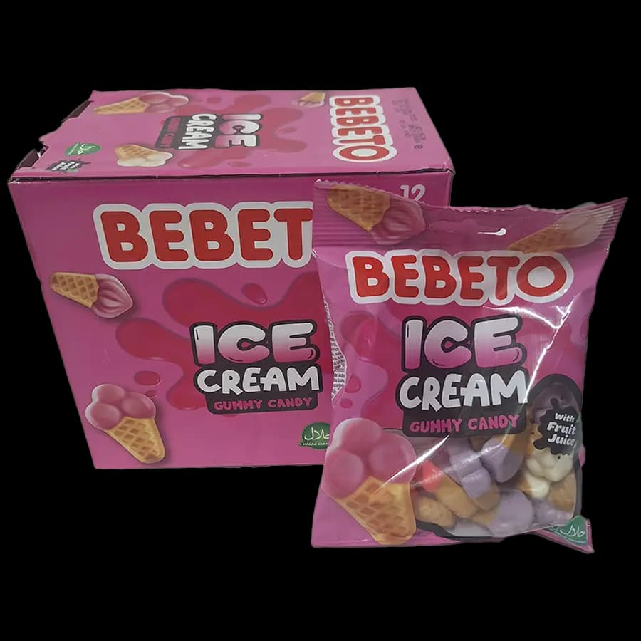 پاستیل ببتو بستنی 80 گرمی (ICE CREAM) بسته 12 عددی