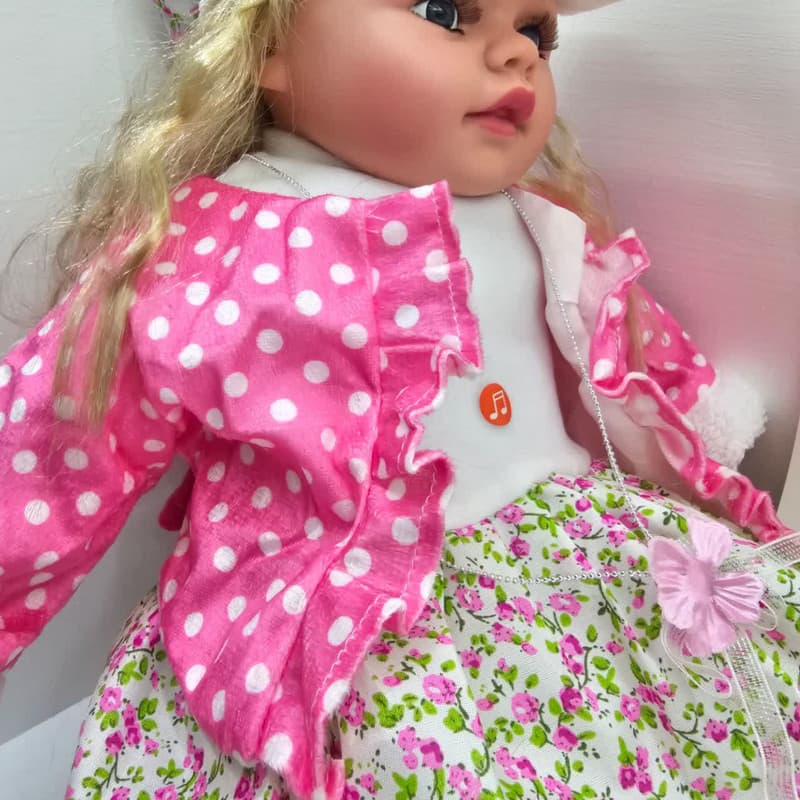 عروسک ناب سل مدل موزیکال دامن چین دار ارتفاع 60 سانتی متر کد BEAUTIFUL DOLL006 — تصویر ۵