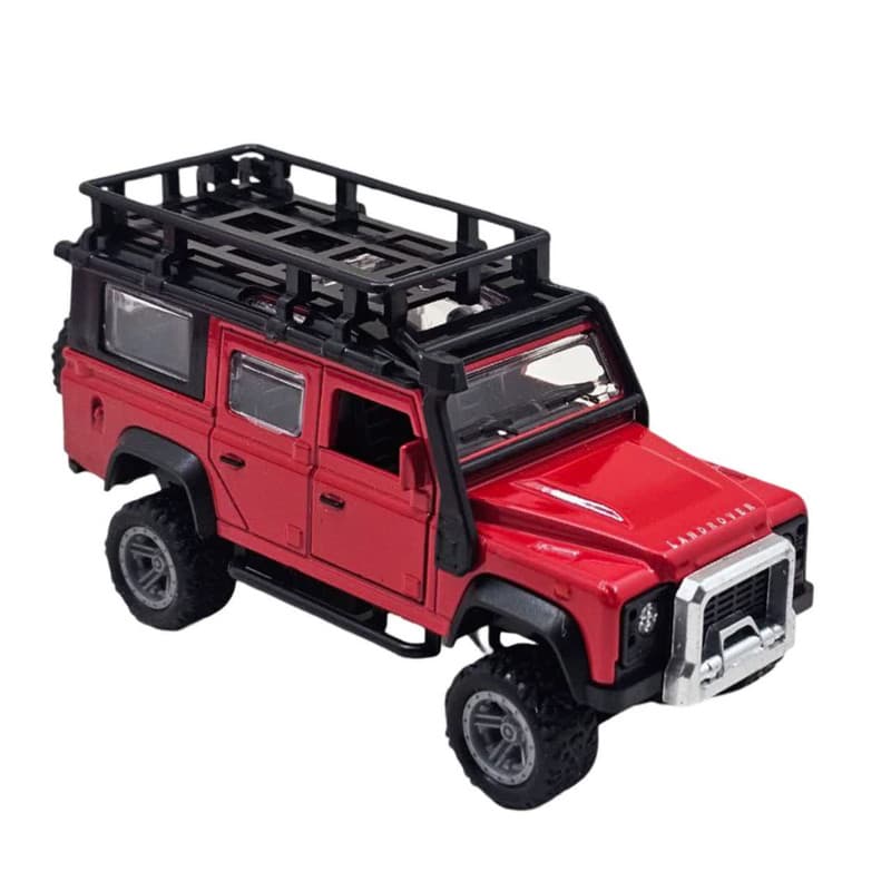 ماشین بازی ناب سل مدل لندروور فلزی چراغدار موزیکال عقب کش کد Land Rover CAR with lights and music — تصویر ۴