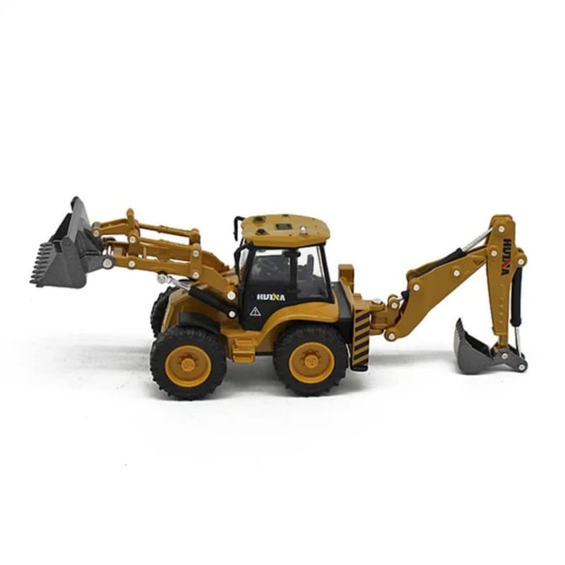 ماکت ماشین ناب سل مدل لودر و بیل راهسازی فلزی بکهو هوینا کد 1704 HUINA BACK HOE LOADER — تصویر ۳