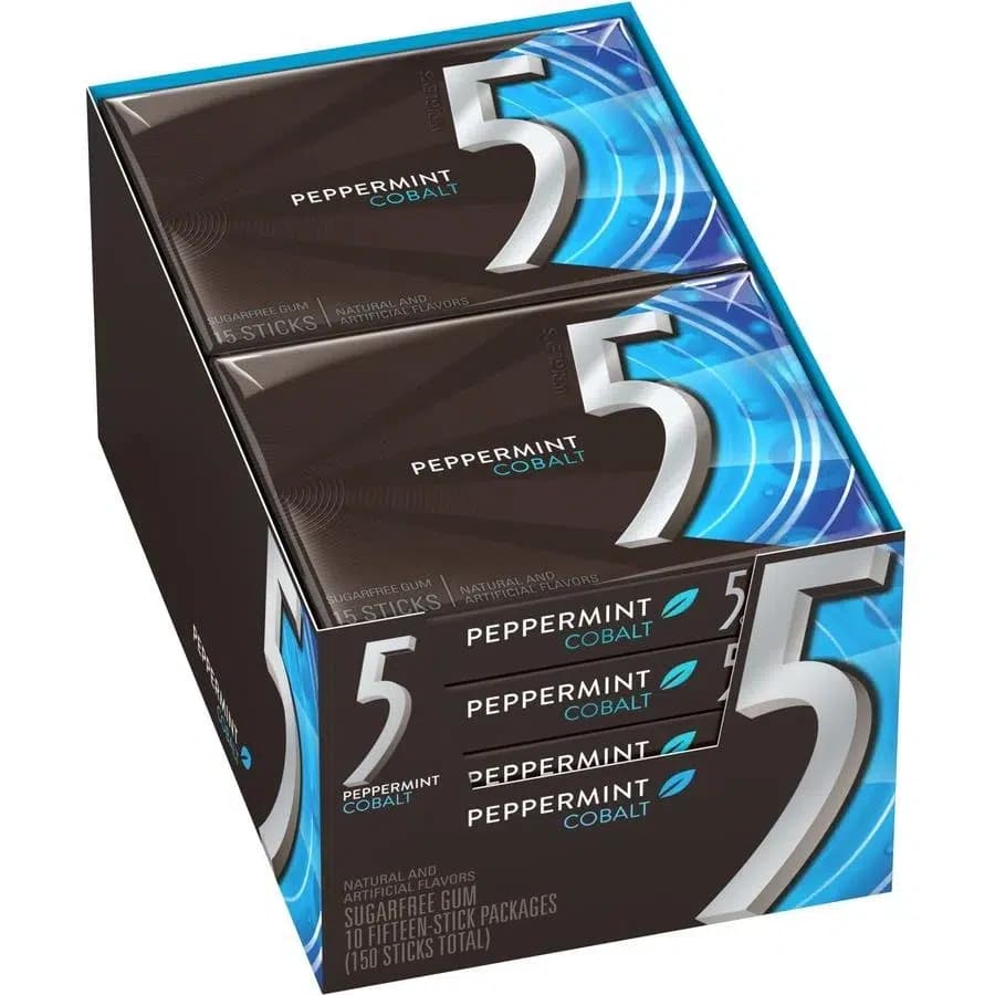 آدامس فایو آبی (نعنا یخی) بسته 10 عددی – FIVE 5 PEPPERMINT COBALT