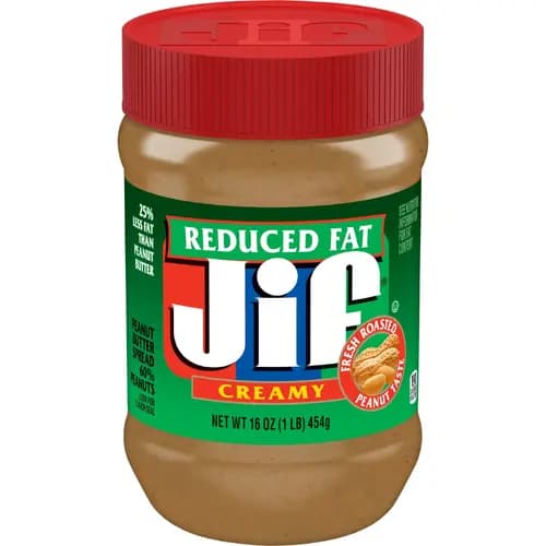 کره بادام زمینی جیف کم چرب و خامه ای (ردیوس فت) 454 گرمی – JIF Creamy Reduced Fat