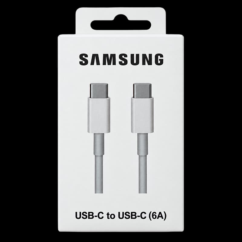 کابل سامسونگ USB-C به USB-C مدل 6A سفید | دو سر Type-C