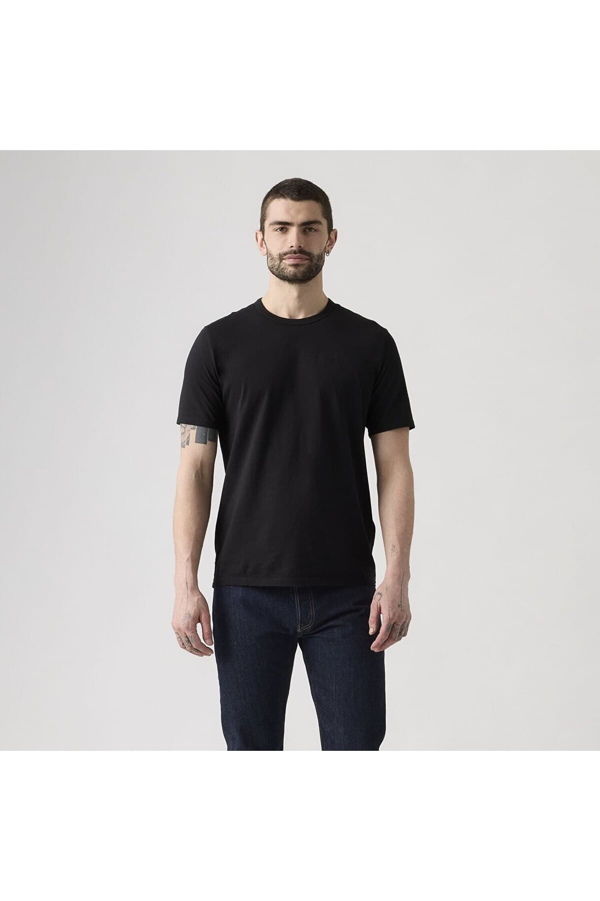 تی شرت لیوایز مردانه 100% پنبه مشکی راسته Regular/رگولار بیسیک Daily/روزانه | Levi’s 008BQ-0000 TR