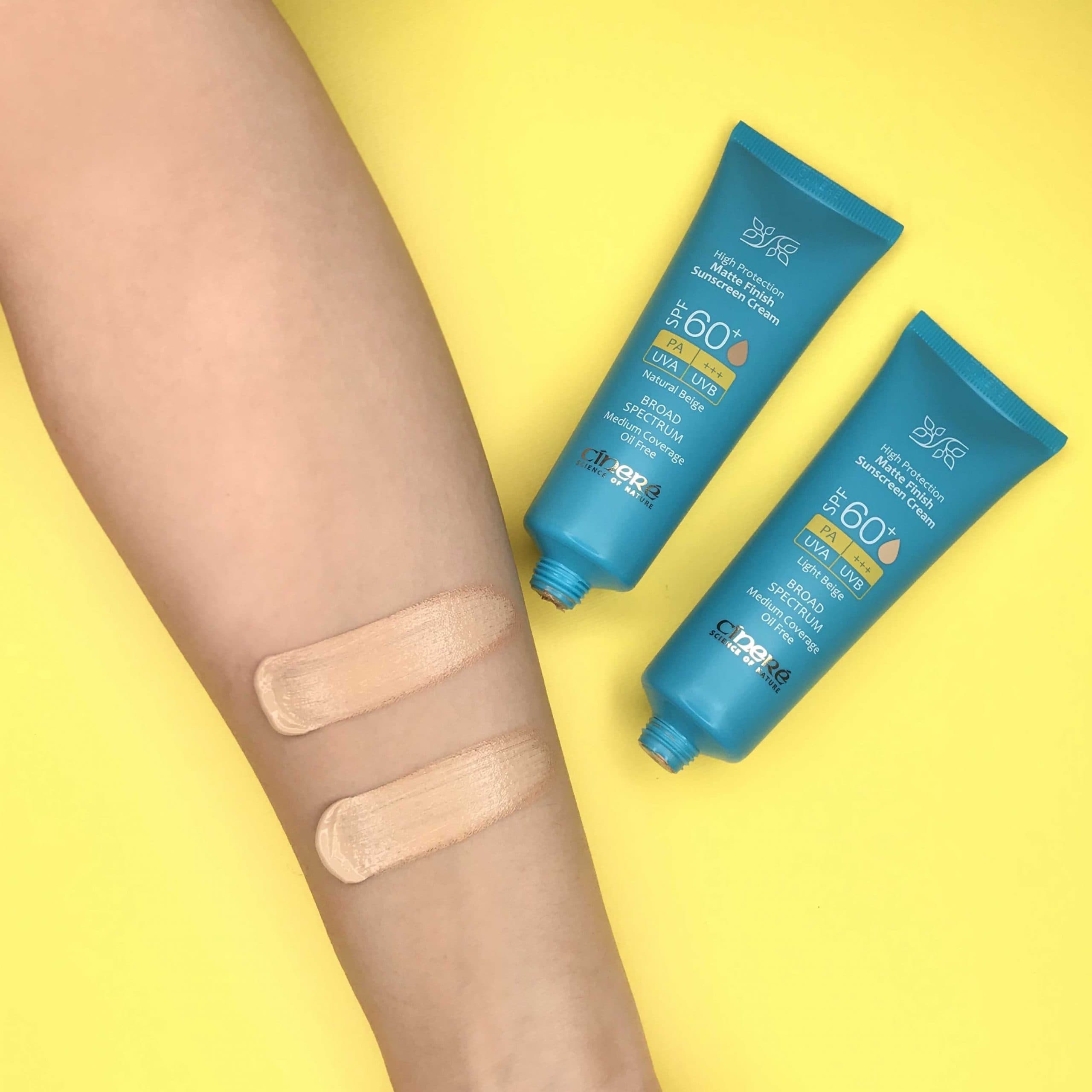 کرم ضد آفتاب مات رنگی سینره با +SPF60 حجم 50 میل – بژ طبیعی — تصویر ۴
