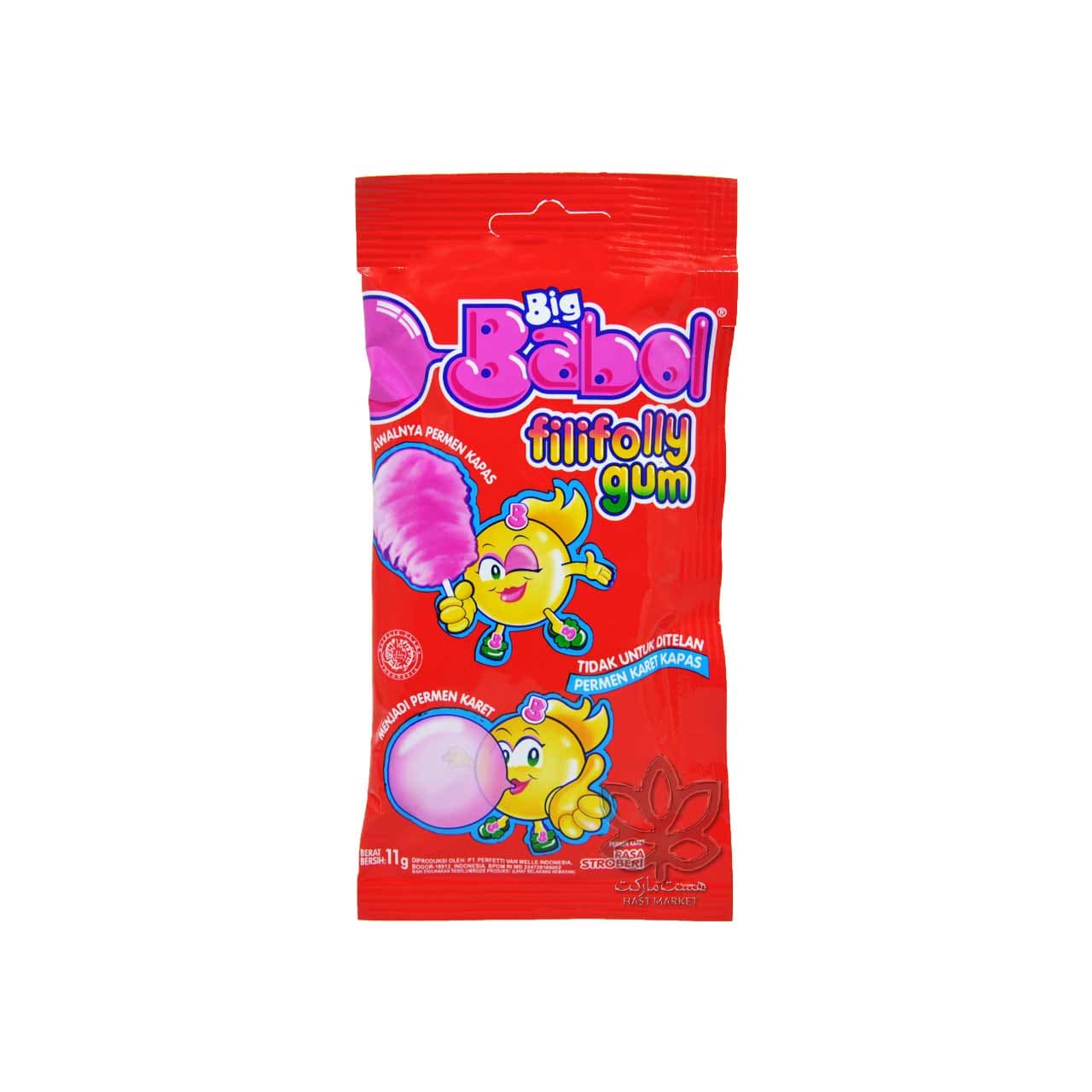 آدامس پشمکی طعم توت فرنگی ۱۱ گرم بیگ بابل – big babol — تصویر ۲