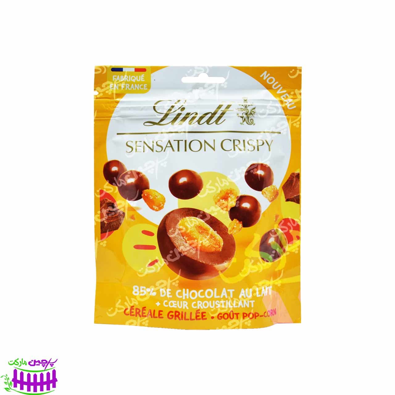 شکلات شیری با مغز بادام زمینی کرانچی ۱۴۰ گرم سنسیشن لینت – lindt