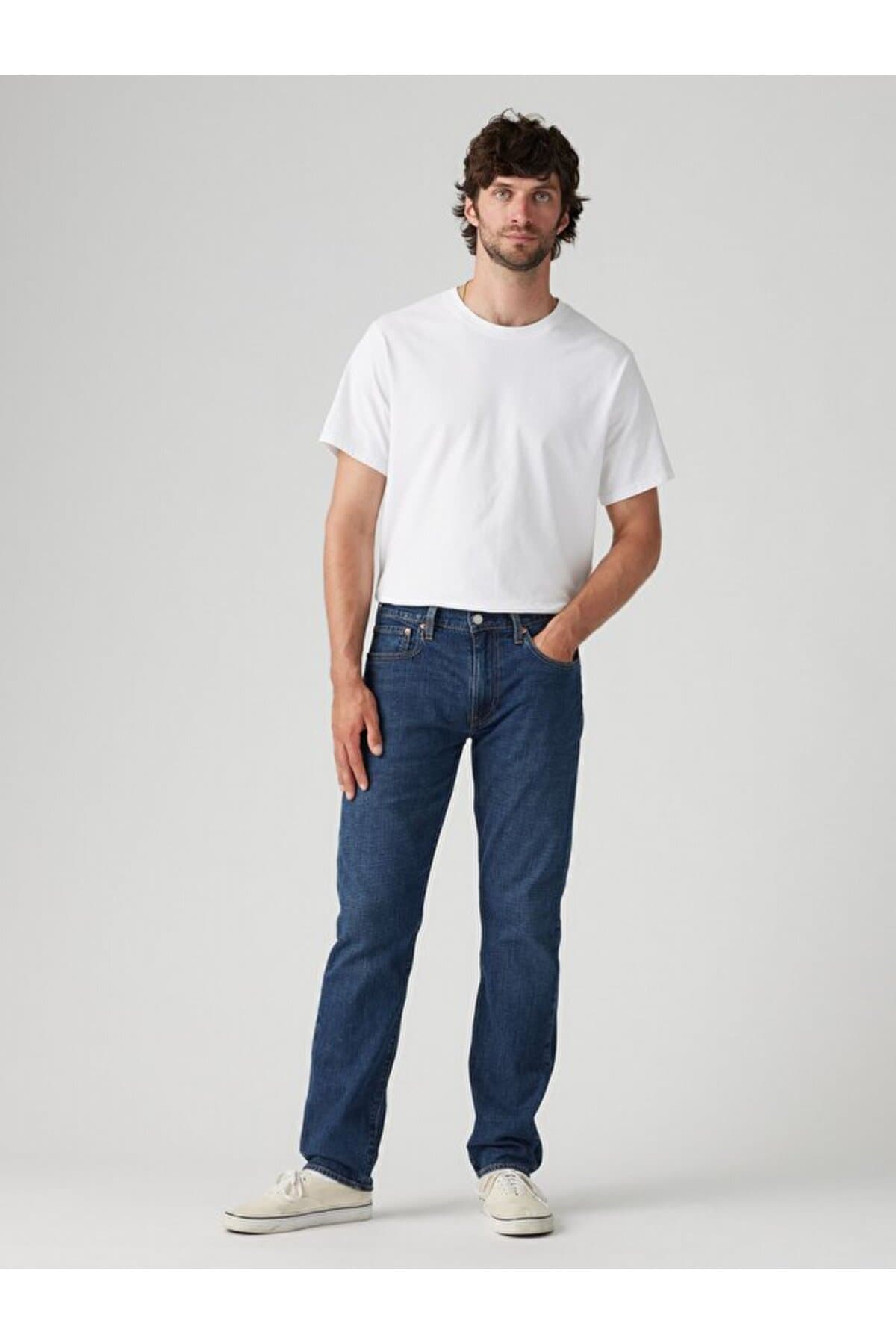 شلوار جین لیوایز مردانه الاستان آبی سرمه ای راسته Slim Fit/اسلیم فیت فاق نرمال Straight/استریج | Levi’s 2950716360 PK