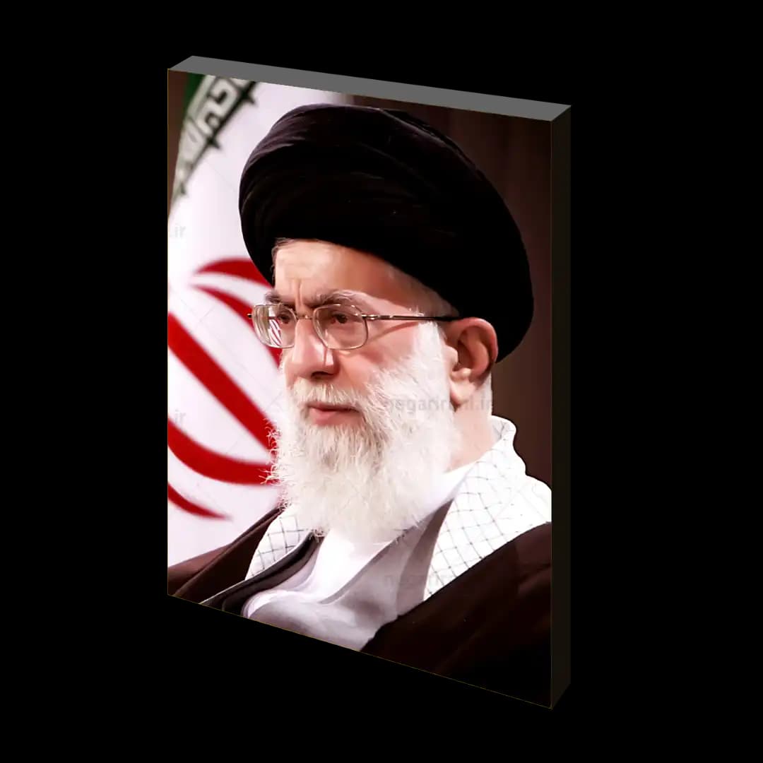تابلو شاسی شهید امام خامنه ای و پرچم ایران مدل 2V75