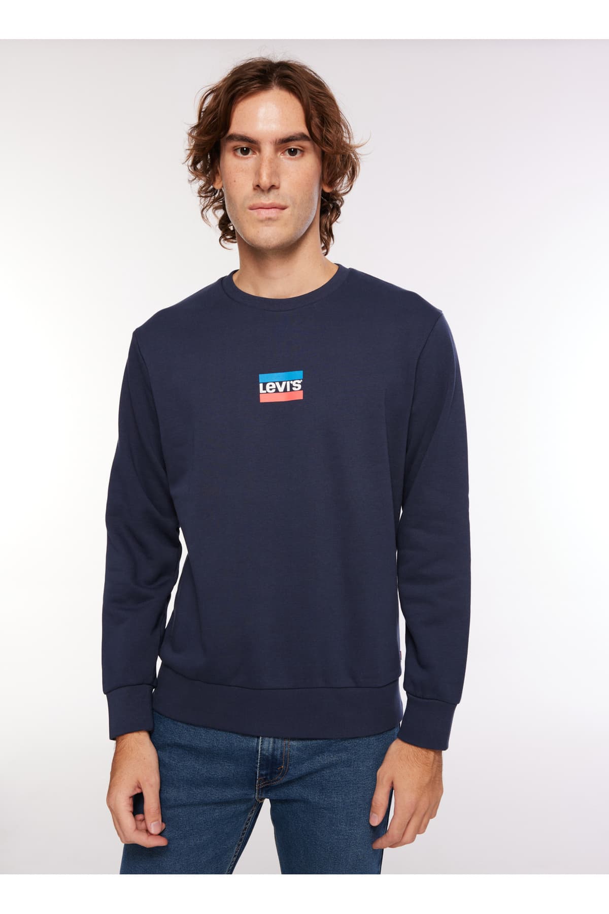 سویشرت لیوایز مردانه آبی طرح دار Narrow / اسلیم فیت Regular/رگولار | Levi’s 5003052626 TR