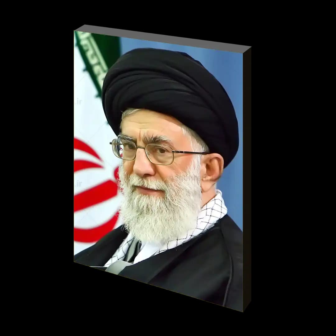 تابلو شاسی شهید امام خامنه ای و پرچم ایران مدل 2V59