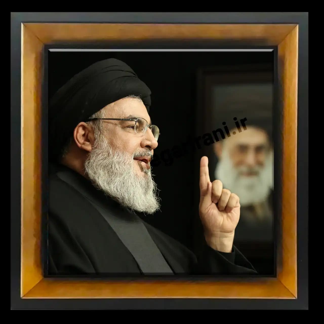 تابلو کاشی شهید سید حسن نصرالله و رهبری مدل 2Z42