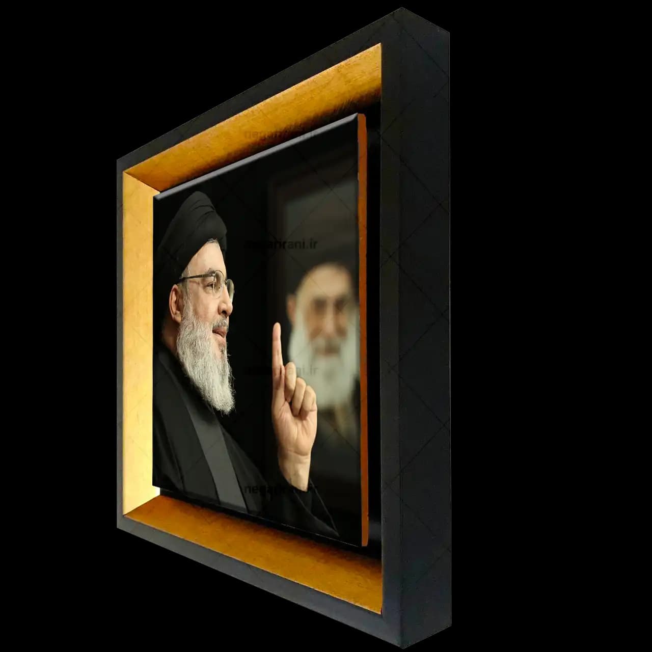 تابلو کاشی شهید سید حسن نصرالله و رهبری مدل 2Z42 — تصویر ۲