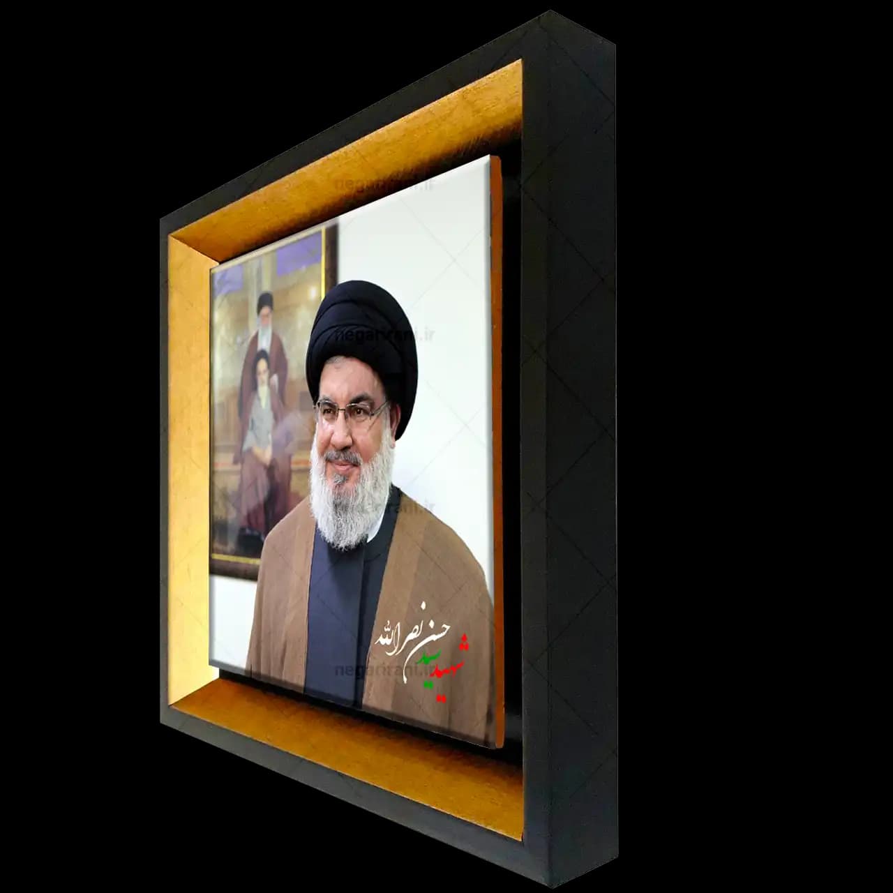 تابلو کاشی شهید نصرالله و رهبری و امام خمینی مدل 2Z40 — تصویر ۲