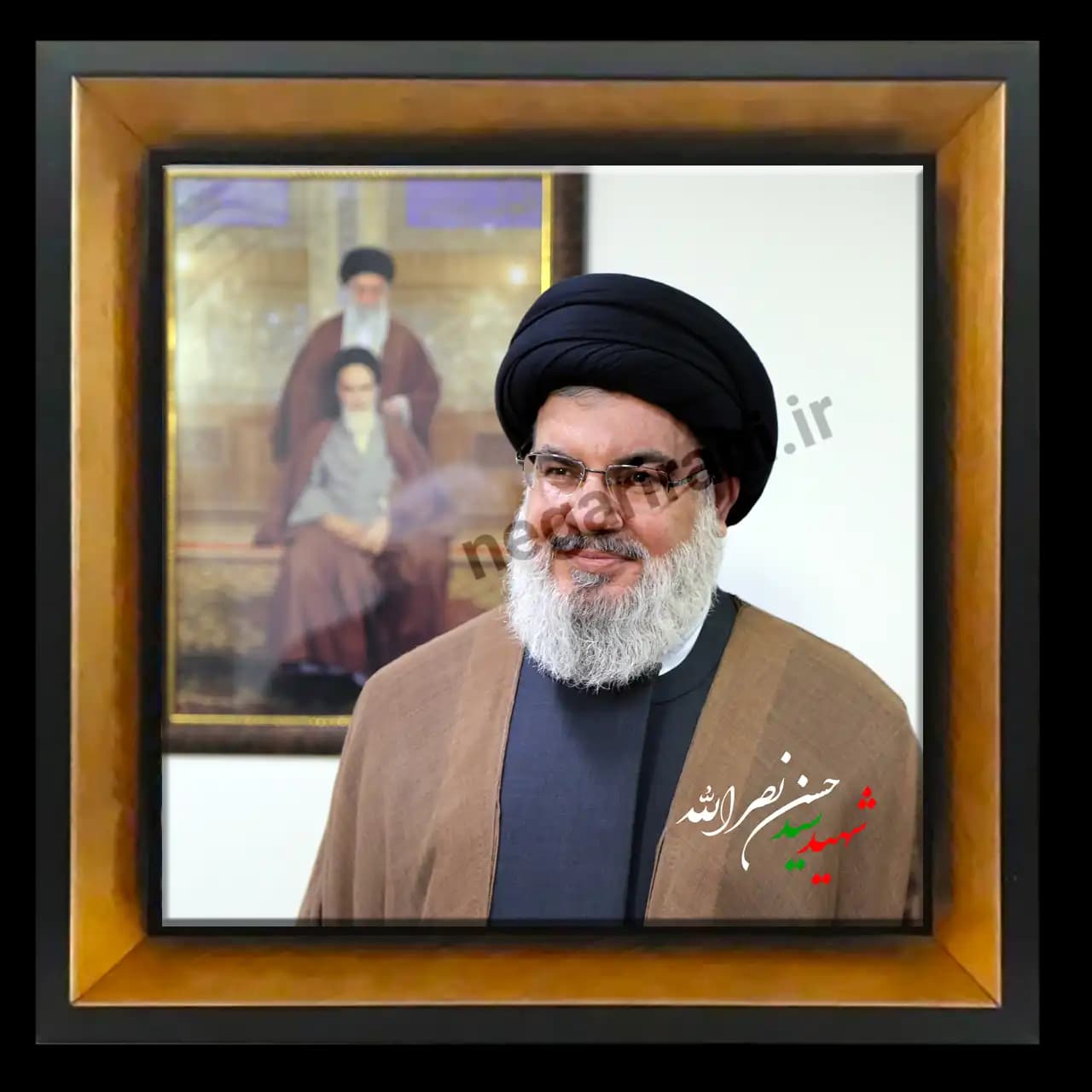 تابلو کاشی شهید نصرالله و رهبری و امام خمینی مدل 2Z40