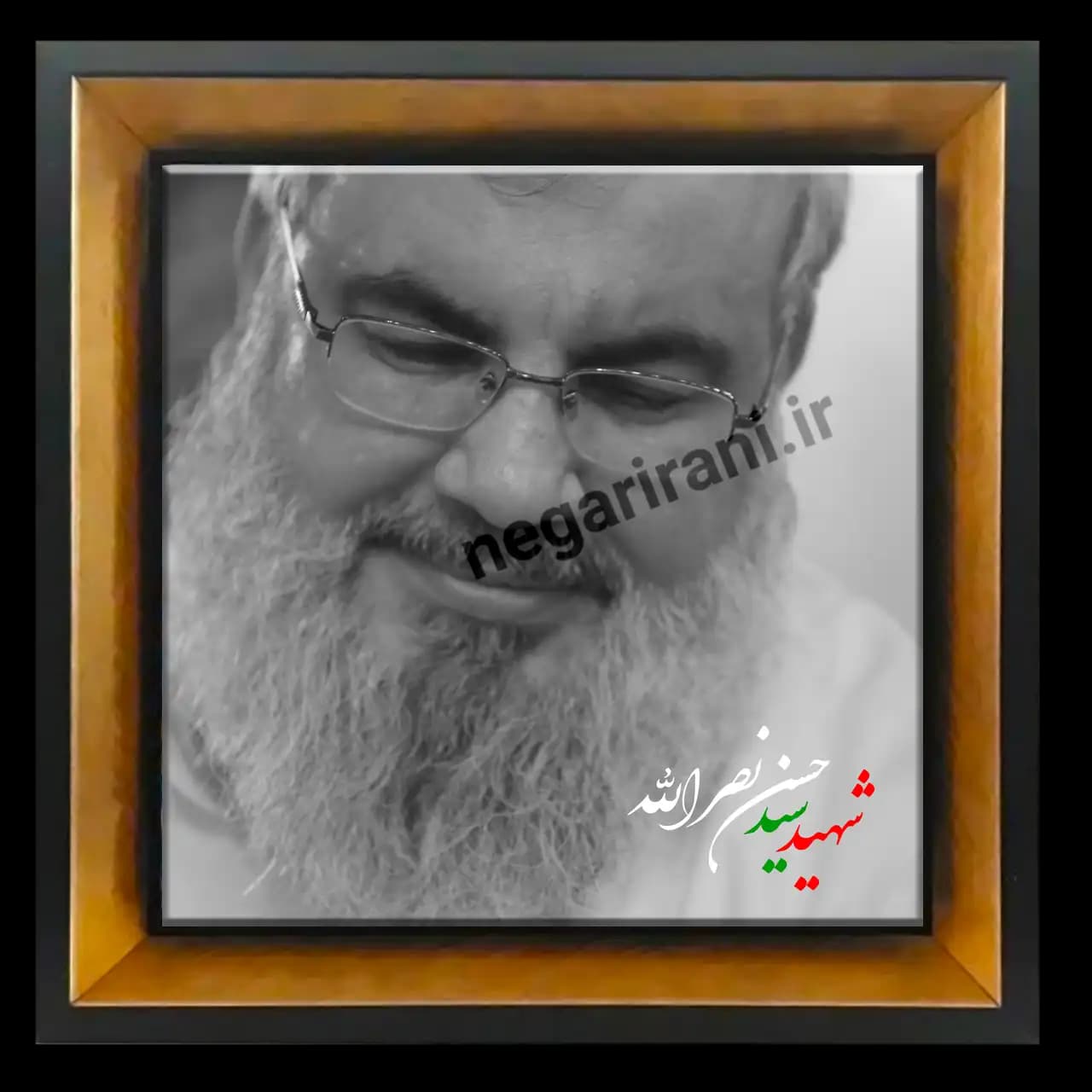 تابلو کاشی شهید حسن نصرالله مدل 2Z37