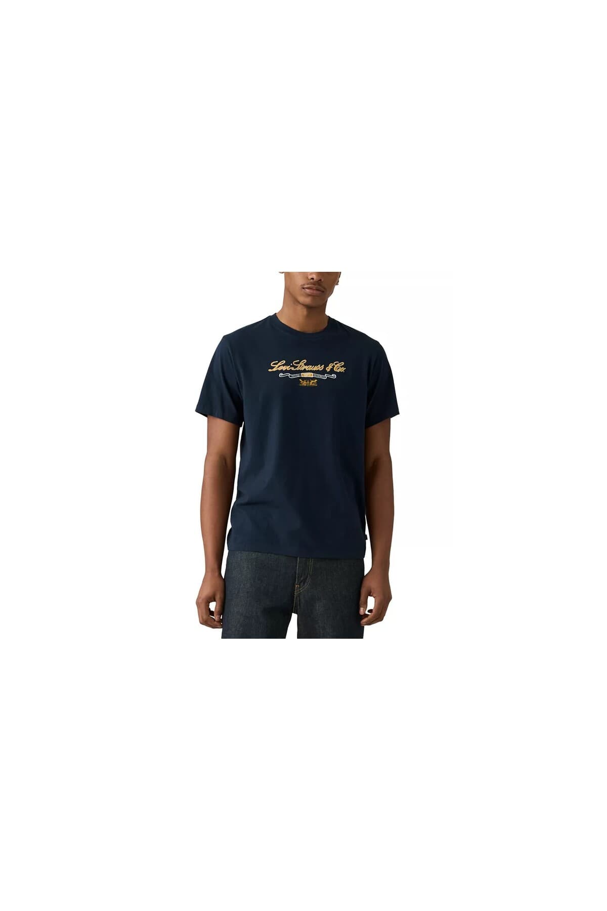تی شرت ورزشی لیوایز مردانه 100% پنبه آبی سرمه ای Menswear گلدوزی شده / گلدوزی شده Relaxed/ریلکس Relaxed/ریلکس Daily/روزانه | Levi’s 2082296 TR