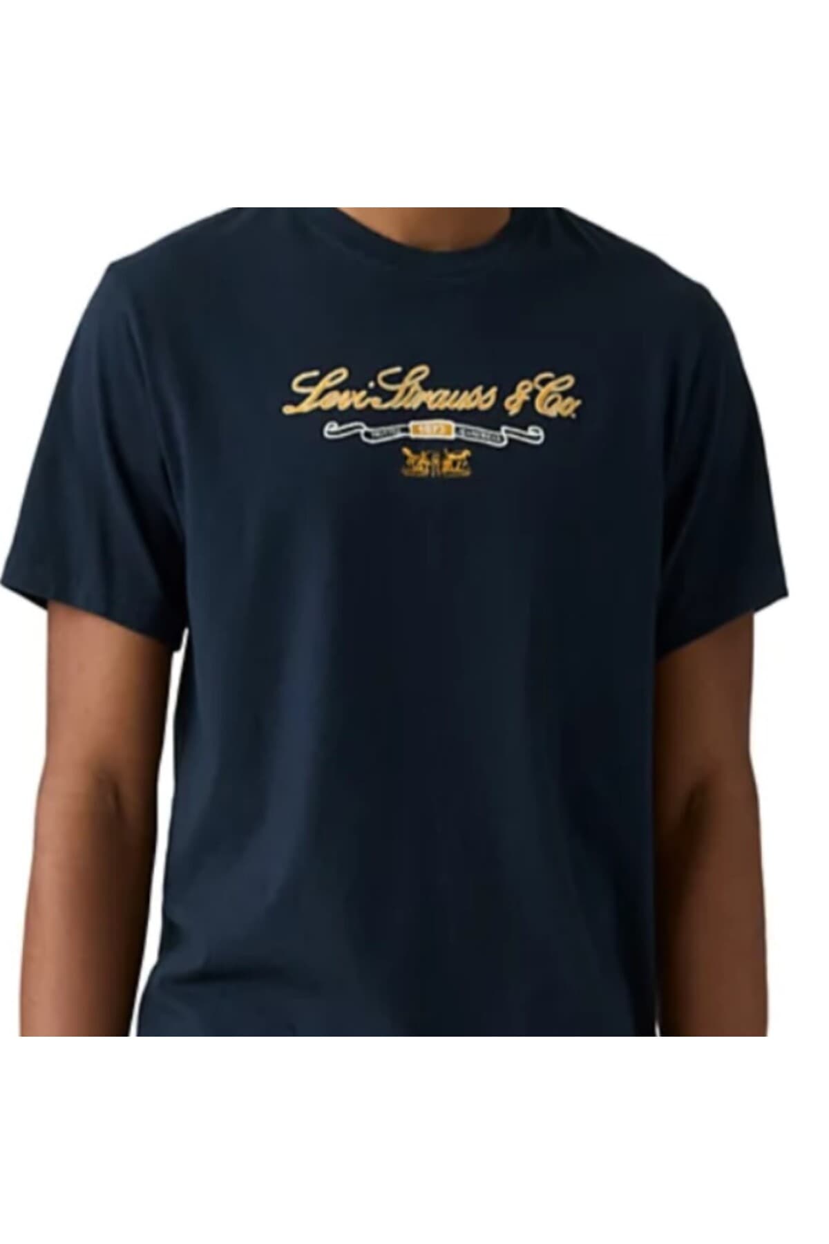 تی شرت ورزشی لیوایز مردانه 100% پنبه آبی سرمه ای Menswear گلدوزی شده / گلدوزی شده Relaxed/ریلکس Relaxed/ریلکس Daily/روزانه | Levi’s 2082296 TR — تصویر ۳
