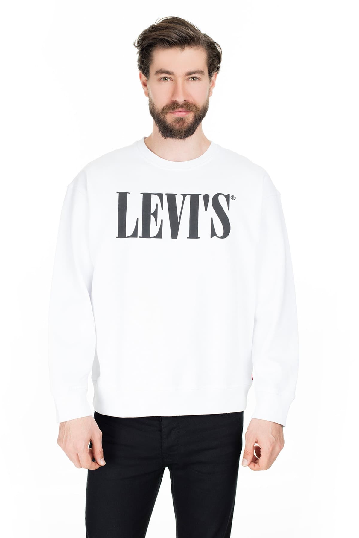 سویشرت لیوایز مردانه پنبه ای سفید راسته Regular/رگولار Daily/روزانه | Levi’s 85788-0000 TR — تصویر ۳
