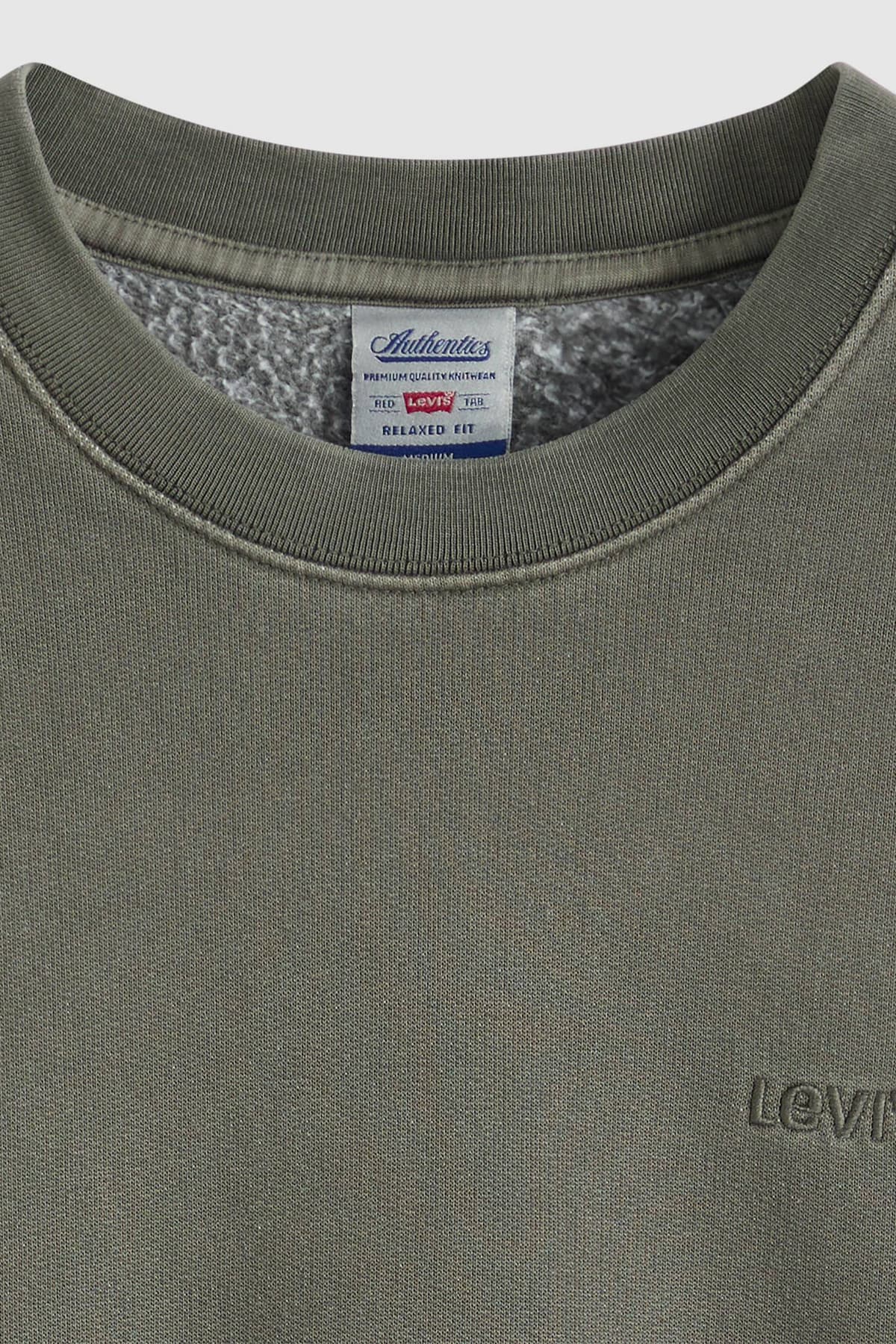 سویشرت لیوایز مردانه پاموک سبز راسته Relaxed/ریلکس بیسیک کژوال/روزمره | Levi’s A9244-0044 PK — تصویر ۳