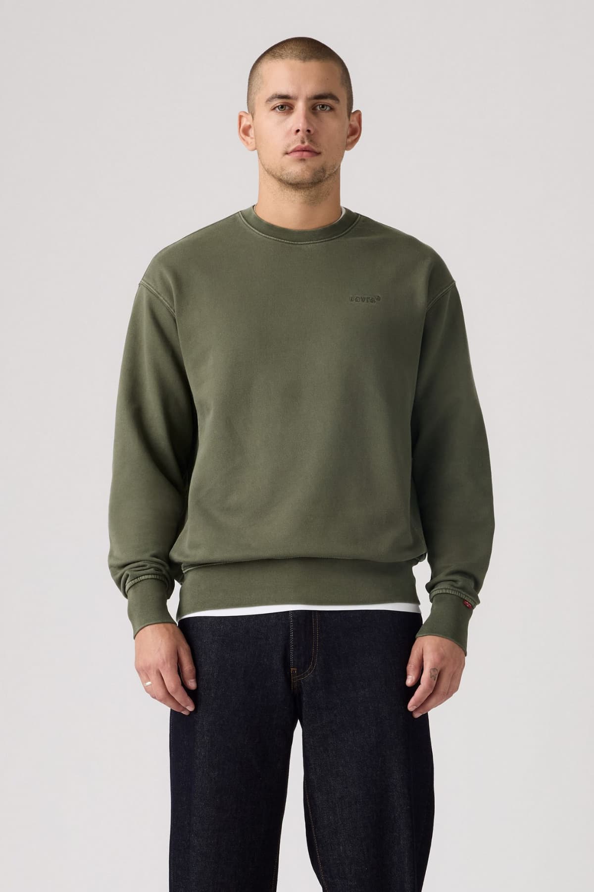 سویشرت لیوایز مردانه پاموک سبز راسته Relaxed/ریلکس بیسیک کژوال/روزمره | Levi’s A9244-0044 PK