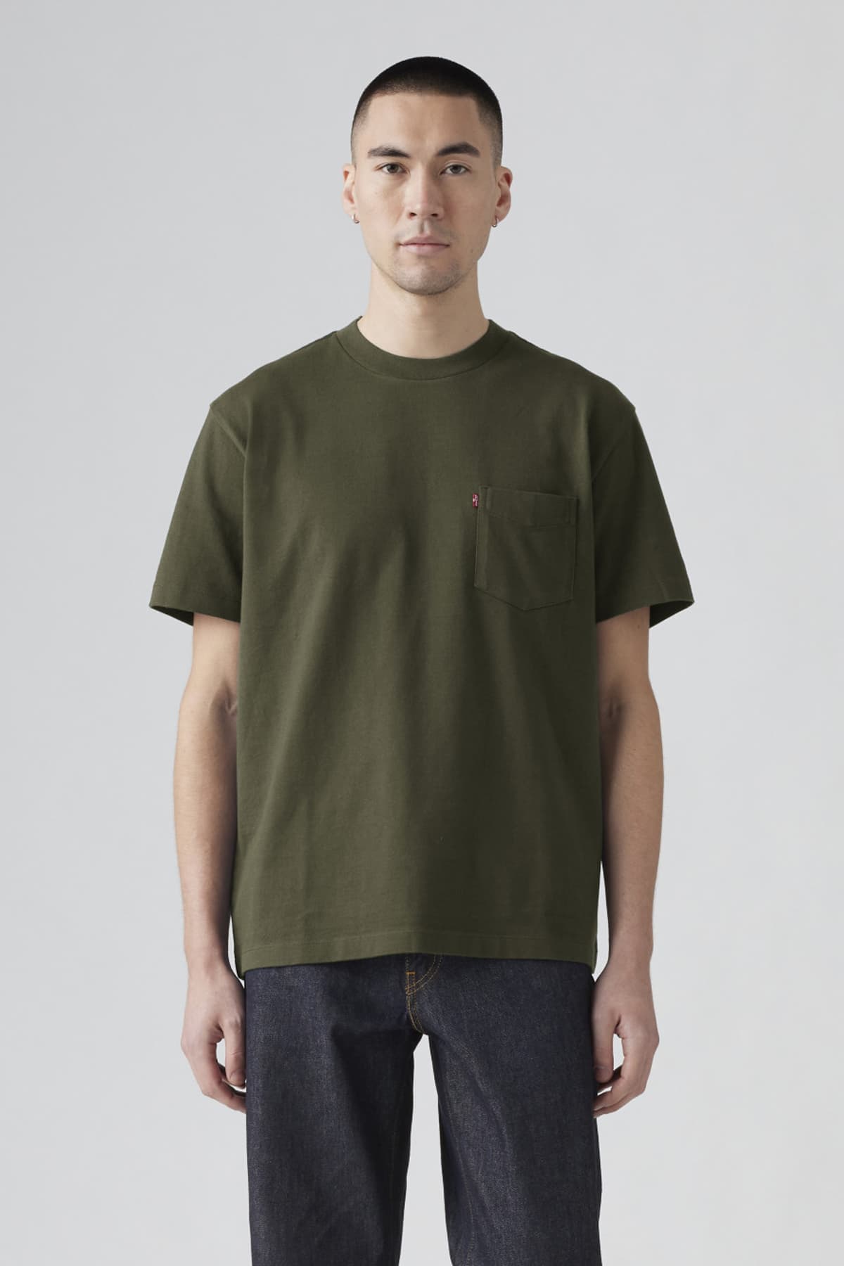 تی شرت لیوایز مردانه پنبه ای خاکی راسته Relaxed/ریلکس Relaxed/ریلکس کژوال/روزمره | Levi’s A8605-0013 PK