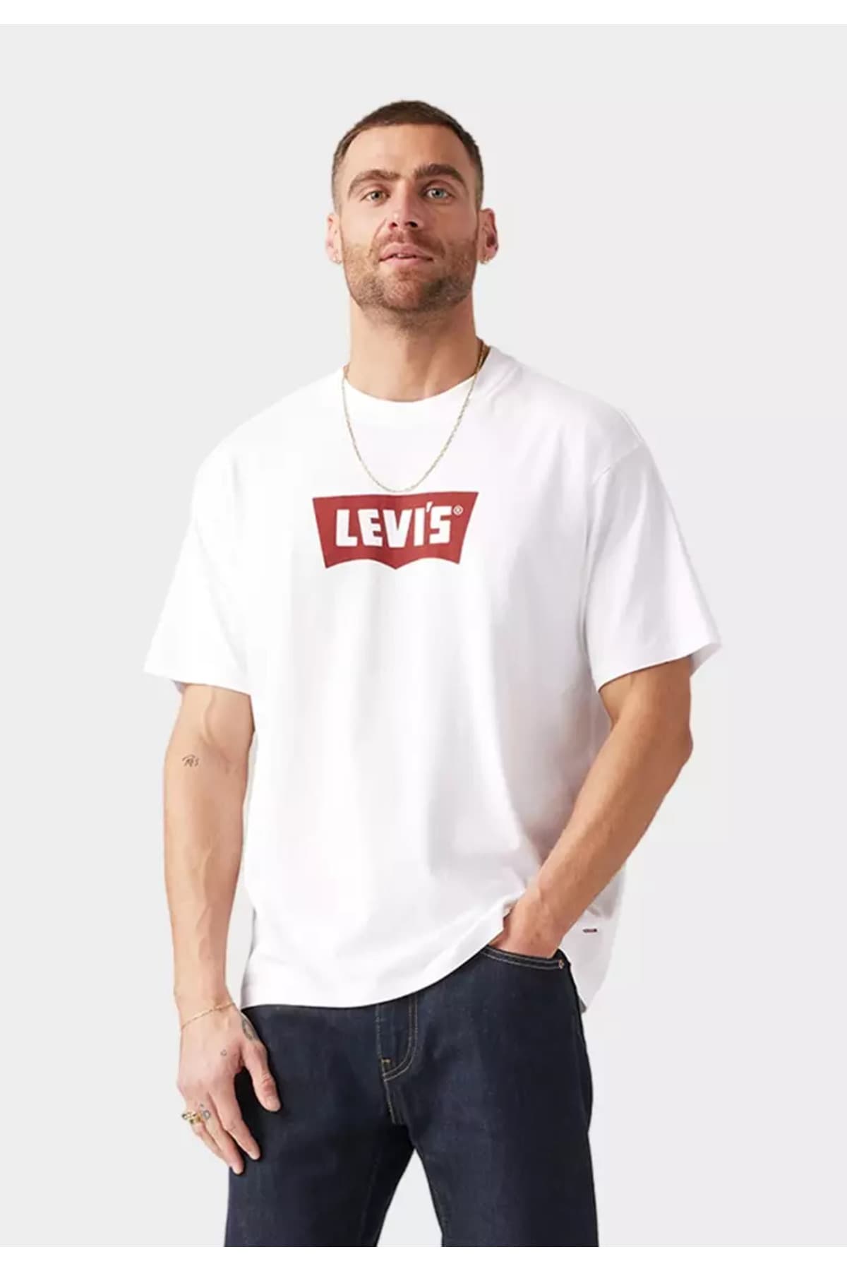 تی شرت لیوایز مردانه 100% پنبه سفید بیسیک راسته Regular/رگولار Fitted/فیت کژوال/روزمره | Levi’s 005F9-0002 TR