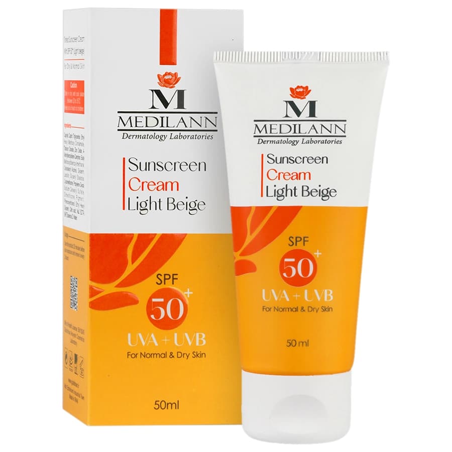 کرم ضد آفتاب رنگی SPF50 مدیلن مناسب پوست های معمولی و خشک | 50 میلی لیتر