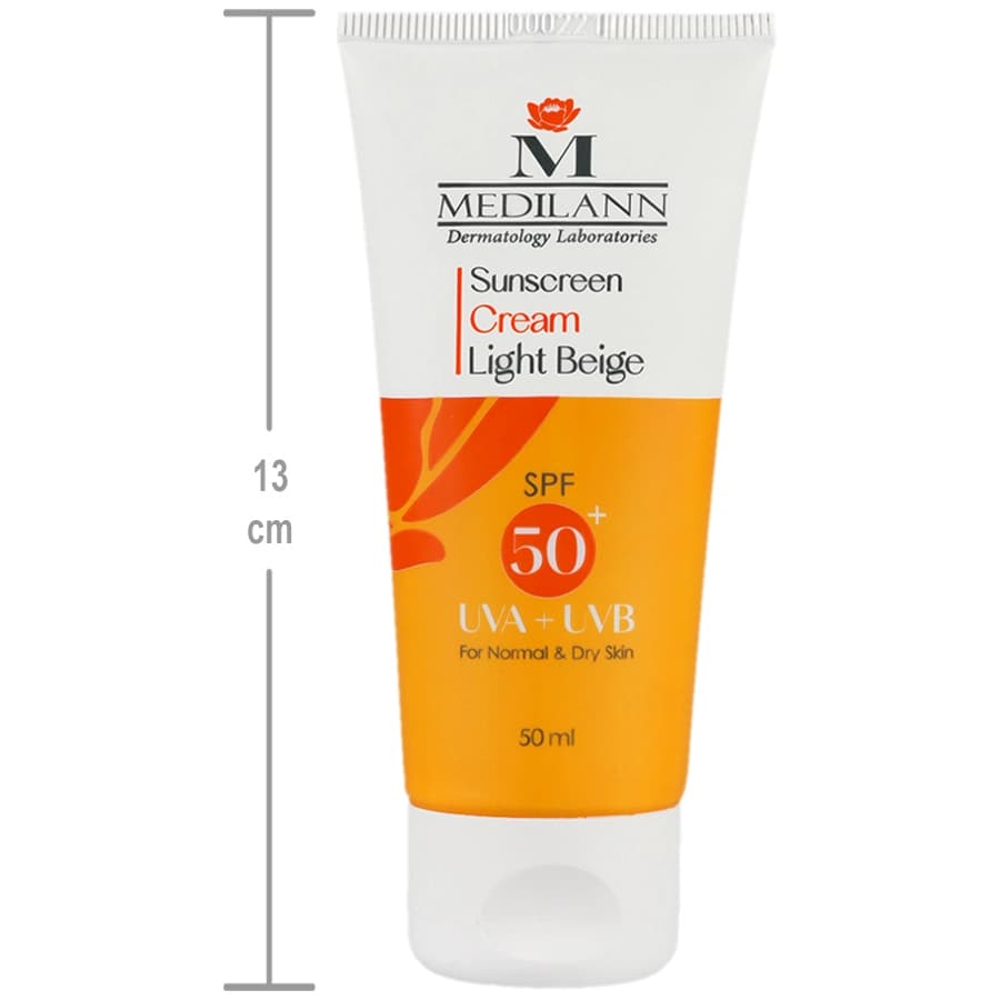 کرم ضد آفتاب رنگی SPF50 مدیلن مناسب پوست های معمولی و خشک | 50 میلی لیتر — تصویر ۲