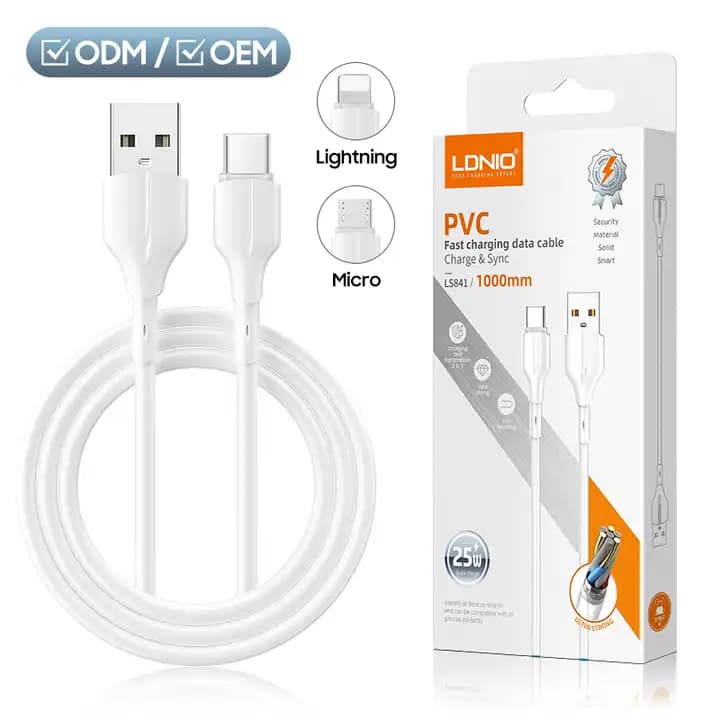 کابل شارژ تایپ سی LDNIO LS841 25W