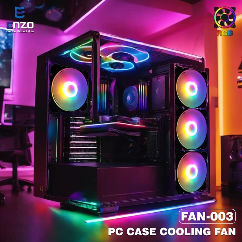 فن کیس گیمینگ 12*12 ENZO FAN-003 — تصویر ۶