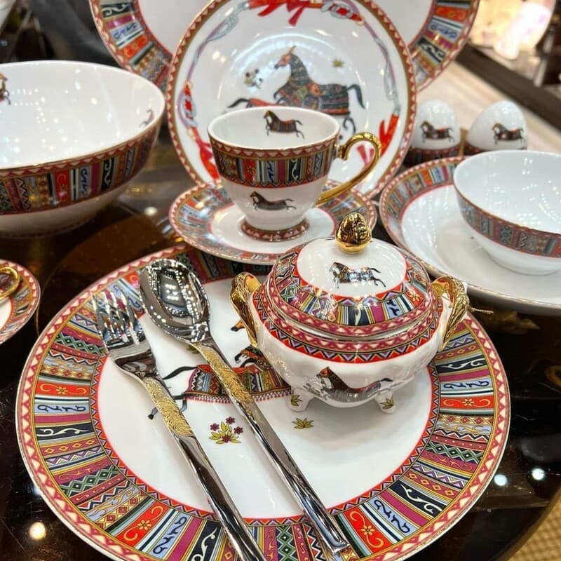سرویس غذاخوری 6 نفره چینی درجه1 طرح هرمس — تصویر ۳