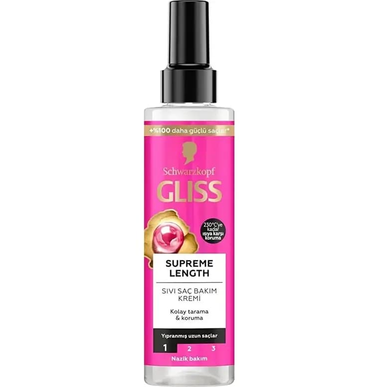 کرم موی دوفاز گلیس مدل سوپریم لنت 200 میل Gliss Supreme Length Sıvı Sac Bakım Kremi